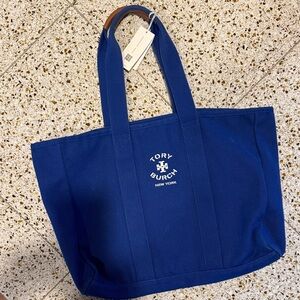 Tory Burch Blue Canvas Tote